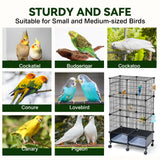 VISCOO Upgraded Encrypted 46-Inch Bird Cage, with Wooden Perches, Metal Parakeet Cage with Slide-Out Tray, Water Bottle&Feeder, Bird Cages for Parrot,Parakeets,Cockatiel,Lovebird,Small Mid-Sized Birds