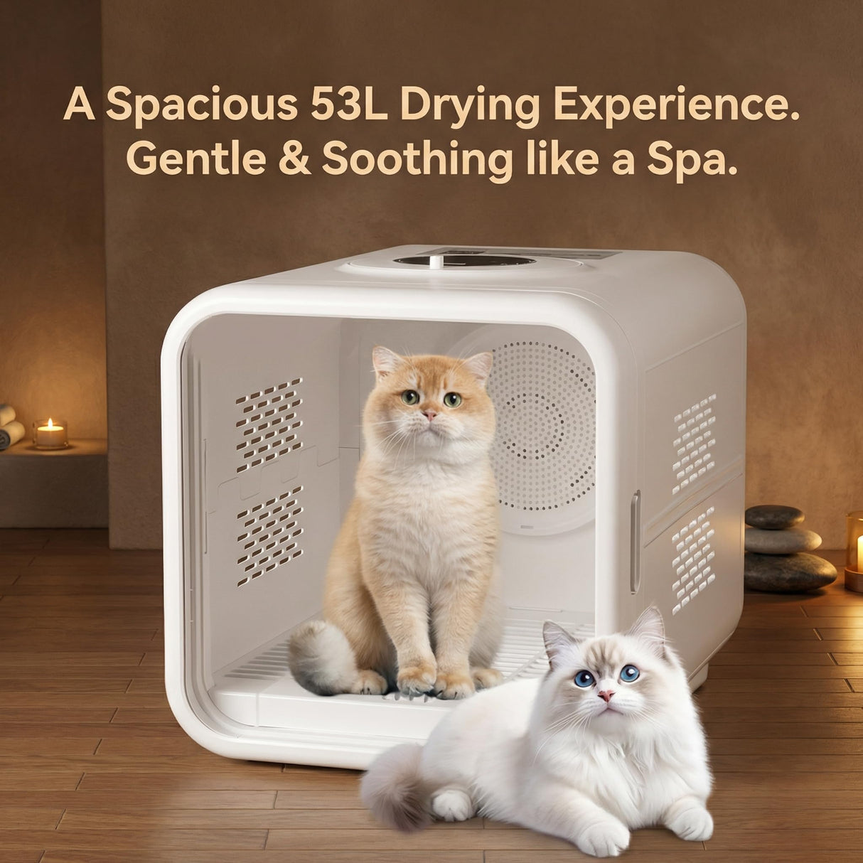 Professional Pet Dryer Box for Dogs and Cats - Fast Drying & Low Noise Blower, Portable Pet Hair Dryer Machine with Adjustable Temperature, for Small Medium Dogs Cats After Bath Grooming at Home