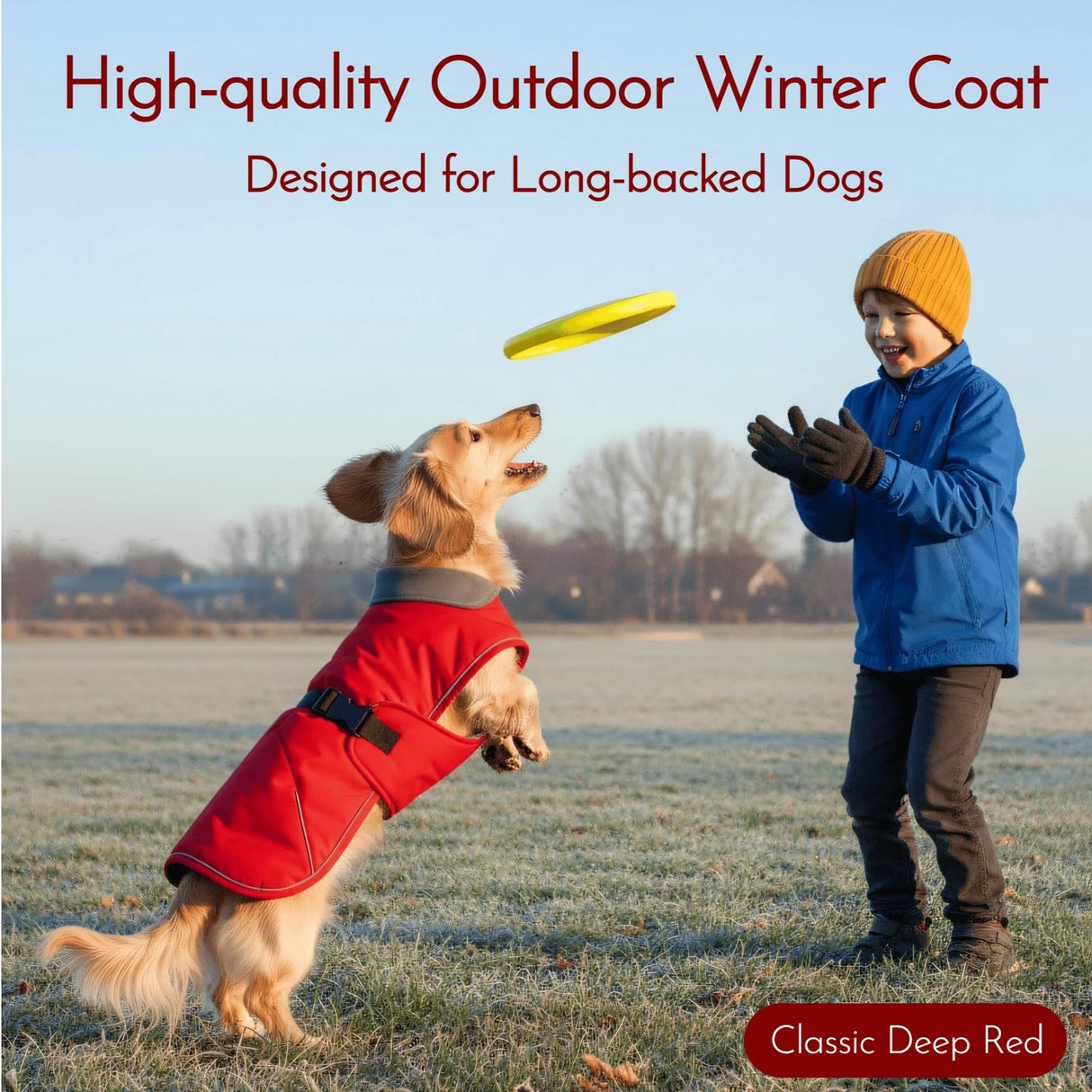 Tiny Dachshund Coat with Warm Fleece Lining, Mini Weiner Vest Jackets, Waterproof & Windproof Wiener Winter Clothes, Outdoor Clothes for Small Dachshunds Puppy, Boys & Girls Long Back Dogs(Red, XS)