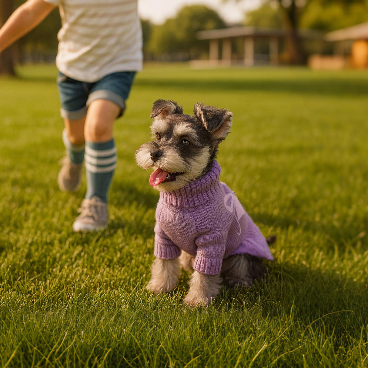 YUDODO Bowknot Dog Sweater Dress for Small Dogs Girl, Stretchy Pet Sweaters Pullover Coats, Fall Winter Warm Dog Turtleneck Sweater (Purple, S)