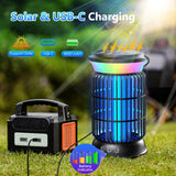 Solar Bug Zapper Outdoor, 4200V Effective Mosquito Zapper, Cordless Bug Zapper Outdoor, 4000mAH Rechargeable Fly Zapper, 4 Modes Insect Zapper for Patio, Porch, Kitchen, Bedroom