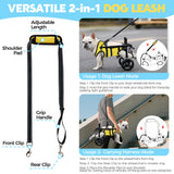 LOKSHUN Small Dog Wheelchair for Back Legs, Adjustable Rear Leg Mobility Support for Small Dogs up to 22 lbs, Lightweight Dog Mobility Cart with 2-in-1 Leash, LED Light, Heavy-Duty Wheels (Yellow-S).