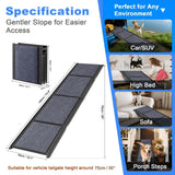 COSIEST Dog Ramp for Car, 70.9" L x 19.7" W Extra Wide Folding Dog Ramp for Large Dogs Up to 250LBS, Portable Pet Steps with Non-Slip Surface for SUV, Bed
