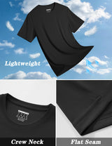 KEFITEVD Mens Athletic Sun T-Shirts Lightweight Shirts UV Protection Clothing for Men Outdoor Hiking Shirts Gym Shirts Sports Shirts Black
