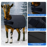 Shinylin Weatherproof Goat Blanket for Winter Sheep and Calf Blanket Soft Fleece Lining Goat Coat for Show Goats, Pets & Livestock Adjustable Belly Straps for Secure Fit(Gray,Size XL)