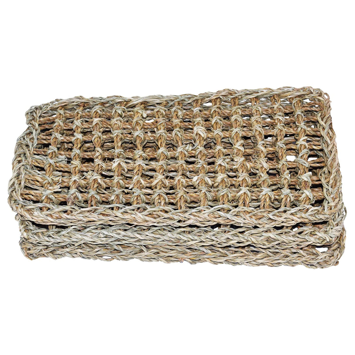 Super Bird Creations SB50008 Seagrass Mat for Cage Decor, Pet Enrichment and Boredom Relief - Versatile Toy-Making Base - Ideal for Parrots - Small to Large Birds & Reptiles - 7"x12" (3 Pack)