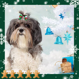 Weewooday 90 Pcs Christmas Dog Hair Bows Xmas Grooming Dog Hair Accessories Bows with Rubber Bands Pet Topknot for Xmas Party Decor Pet Gift