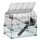 VEVOR Hamster Cage, 360° Viewing Transparent Hamster Habitats, Small Animal Cage, 22.8 x 15 x 21.3 in, Ventilated Pet Mouse Cages with Water Bottle, Portable Hamster House for Rats, Guinea Pigs