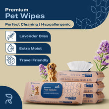 Load image into Gallery viewer, REFRESHIFY Dog Wipes for Paws and Butt - Plant Based Lavendar Scented (Pack of 400) - Pet Wipes for Dogs and Cats - Deodorizing Non Toxic Dog Wipes, +12 Additional Travel Wipes
