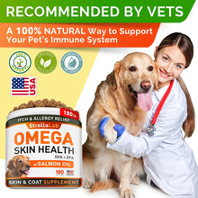 Load image into Gallery viewer, StrellaLab Omega 3 for Dogs - (180Ct) Fish Oil Treats - Allergy &amp; Itch Relief Skin &amp; Coat Supplement - Dry Itchy Skin, Anti Shedding &amp; Hot Spots Treatment - Pet Salmon Oil Chews - Chicken Flavor
