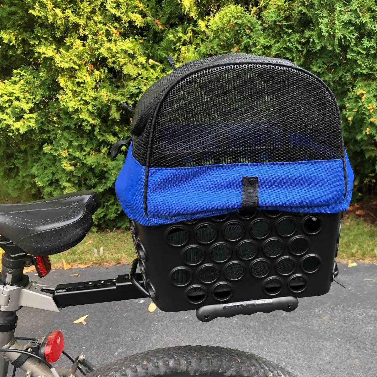 BiKase Durable Dog Bike Basket & Carrier, Rear Mount Pet Basket for Bikes with Super Comfort Mat and Cover, Ideal for Small Dogs and Cats up to 12 lbs