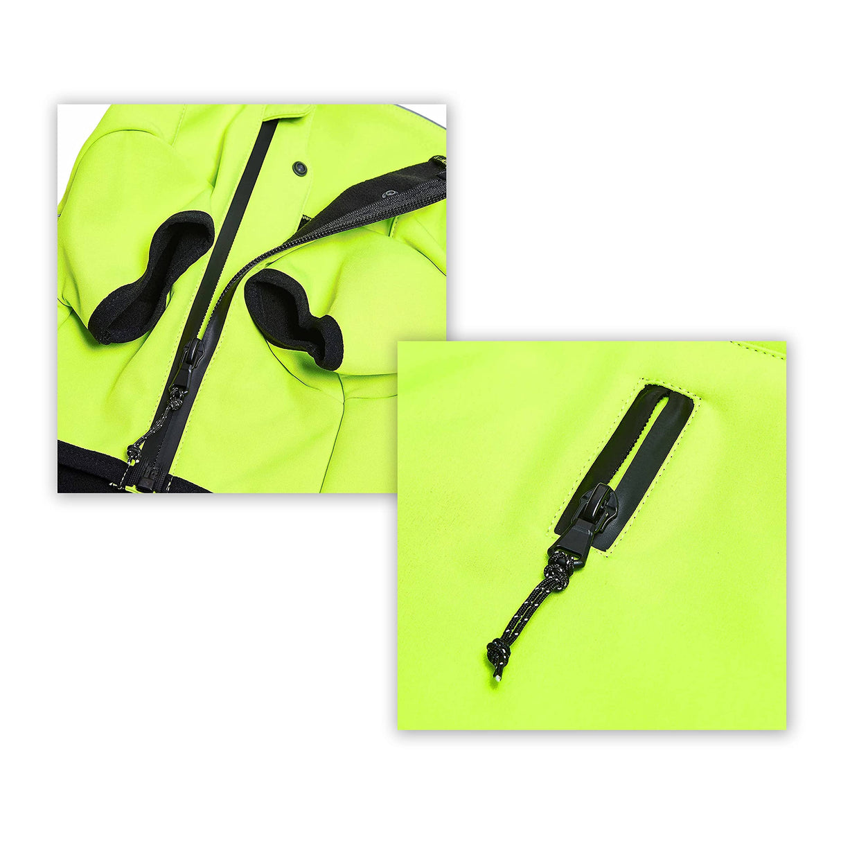 Blueberry Pet Windproof Waterproof Reflective Softshell Dog Jacket, Neon Yellow, Size 16