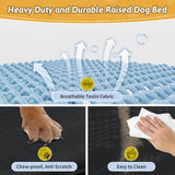 Loebelle Foldable Elevated Dog Cot, No Assembly Need, Waterproof Folding Raised Dog Bed, Outdoor Dogs Cot Cooling Pet Hammock Bed with Breathable Mesh for Small Medium Size Dogs, Chew-Proof, Black