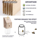 Carpenter Bee Trap for Outside - Shed Style Nature Hanging Wood Trap for Outdoor with Removable Bee Vault Plastic Jar (2 Pack)