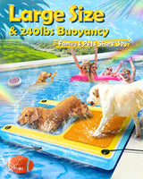 Upgrade Inflatable Dog Ramp,Multi-Use Dog Floats Ladder for Boat Pool Dock Lake,Non-Slip One-Piece Ramp Mesh Swimming Plank for Pup& Large Dogs Up to 240 lbs,Portable for Car Travel,Water Play