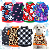7 Pcs Dog Fleece Sweaters Dog Sweatshirt Winter Outfits Soft Fleece Puppy Sweater Outfits for Chihuahua Yorkshire Pets Cat(Cool,L(Neck: 13.39", Chest: 19.61", Back: 14.17"))