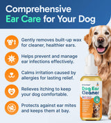 Pup Labs Ear Clear, Natural Dog Ear Cleaner and Infection Treatment for Dogs, Dog Drops for Itching, Irritation, & Wax Build-Up, 1 oz Bottle with Dropper