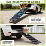 Dog Ramp for Car, SUV & Truck - Portable Pet Ramp Steps with Anti-Slip Ladder Non-Slip Surface, Extra Wide Steps for Large Dog Up to 250LBS, 55" L x 17.3" W Surface for SUV, Truck, Bed, Couch