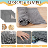 Agolctry 8 Pcs Guinea Pig Liner Washable Rabbit Cage Liner 16x12 Inch Guinea Pig Fleece Mats Reusable Bedding Pee Pads for Small Animals, Bunny (Grey)