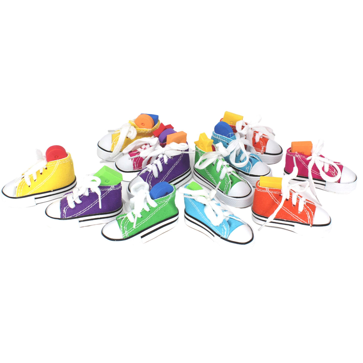Bonka Bird Toys Pk12 Mini Sneakers 3" Long by 1.50" High by 1.25" Wide Parrot Foot Talon Cage Toy, Senegal, Ringneck, Pionus, and Similar