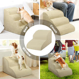 Dog Stairs for Small Dogs, High Density Foam Dog Steps, Extra Wide Non-Slip Pet Ramp for High Beds Or Couch, Soft Doggie Ladder for Dogs Injured, Older Pets, Small Cats