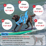 Dogcheer Dog Harness-Style Life Jacket Shark, Reflective Dog Life Vest for Swimming Boating, Adjustable Puppy Swim Vest, Pet Floating Device for Small Medium Large Dogs - Blue, L