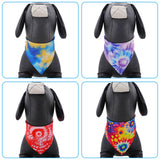 Pai Sence Tie Dye Dog Bandanas Bulk for Dogs 60 Pcs Assorted Size Stitching Dog Bandanas Small Medium Large Mixed Size Bandana Party Grooming