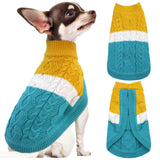 SHIAOMIN Knitted Dog Sweater - Color Block Thick Warm Dog Clothes Pet Winter Coat, Puppy Outfits Cat Apparel for Small Medium Dogs Cats Boy Girl Pet (XX-Large)