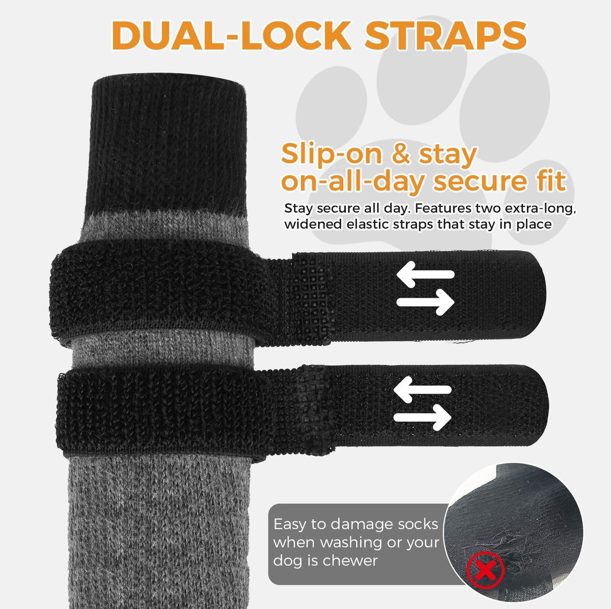 BINGPET Waterproof Dog Socks Boots to Prevent Licking Paws,Anti Slip Dog Booties & Paw Protectors with Dual Straps for Hot/Cold Pavement,Indoor Outdoor Grip Dog Shoes for Small Medium Large Senior Dog