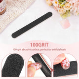5 Rows 2 Layers 10 PCS Nail File, Red Tough PP Core, Exquisite Kraft Paper Box, Double Sided 100/180 Grit Black Emery Board Manicure Pedicure Nail Tool