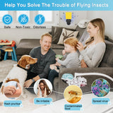 Flying Insect Trap Plug-in, 2023 Upgrade Bug Catcher Mosquito Fruit Fly Trap Gnat Killer Indoor, Safe Non-Toxic UV Bug Night Light Fly Trap with Sticky Pad for Flies, Gnats, Moths (2 Pack, Black)
