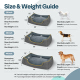 MellowMates Orthopedic Dog Bed for Extra Large Dogs with Removable Washable Cover - XL Dog Couch Sofa with Waterproof Lining & Non-Slip Base, Double-Sided Comfort Pet Bed, 44", Grey