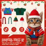 Sunnymove 24 Pcs Christmas Guinea Pig Clothes Includes 8 Guinea Pig Stuff Warm Sweaters, 8 Hand-Knitted Mini Hats, and 8 Cute Little Scarves for Hamster Bunny Small Animal Warm Costume