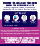 Flying Insect Trap (1 Stater & 3 Refill Cartridges), UV Light Indoor Bug Catcher for Gnats, Fruit Flies, Mosquitoes, and Moths, Plug-in Fly Trap for Home, Kitchen, Living Room