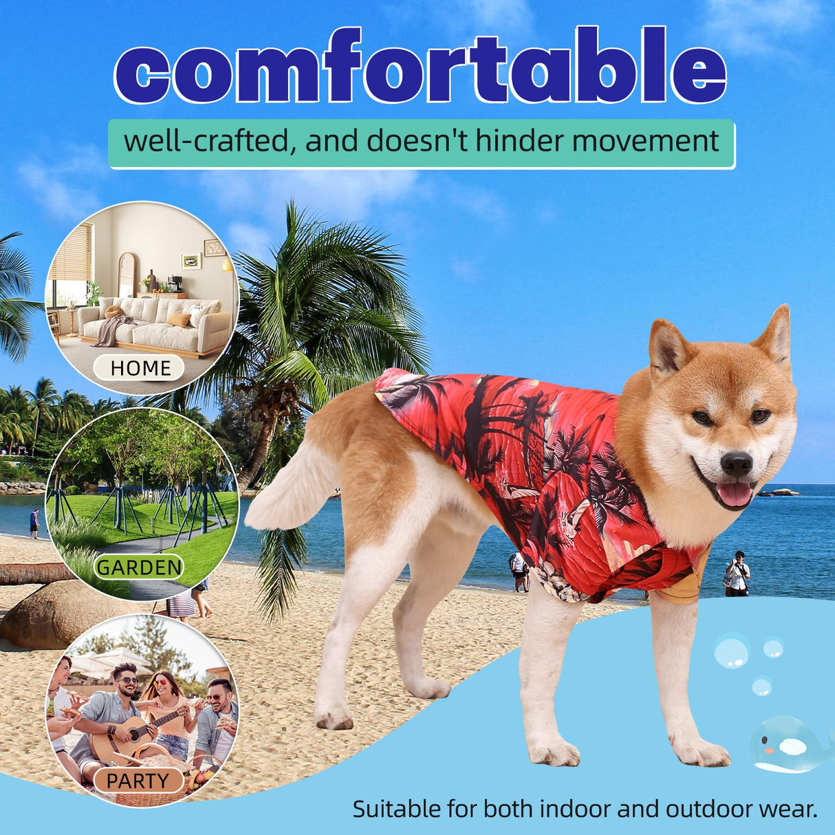 Harbyel Dog Shirts Hawaii Dog Clothes for Small Medium Large Dogs Owner and Pet Shirts are Sold Separately