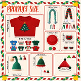 Sunnymove 24 Pcs Christmas Guinea Pig Clothes Includes 8 Guinea Pig Stuff Warm Sweaters, 8 Hand-Knitted Mini Hats, and 8 Cute Little Scarves for Hamster Bunny Small Animal Warm Costume