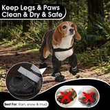 Pezluxe Dog Suspender Boots, Waterproof Anti-Slip Dog Rain Boots with Adjustable Strap for Small Medium Large Dogs, Reflective Paw Protector Pet Shoes for Outdoor Walking, Rain Snow Hiking, Black, L