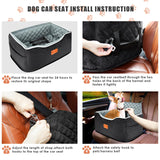 AlfaTok Memory Foam Booster Dog Car Seat for Medium Dogs (Under 45LBS): Elevated, Detachable Washable, Anti-Slip, for Car Back Seat, Travel Pet Bed with Seat Belt
