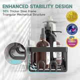 Veken Shower Caddy 6-Pack, Advanced Rustproof Design, No Drilling Adhesive Shelves, Rack with Soap Holder, Large Capacity Bathroom Organizers and Storage, Wall-Mounted Kitchen & Home Decor