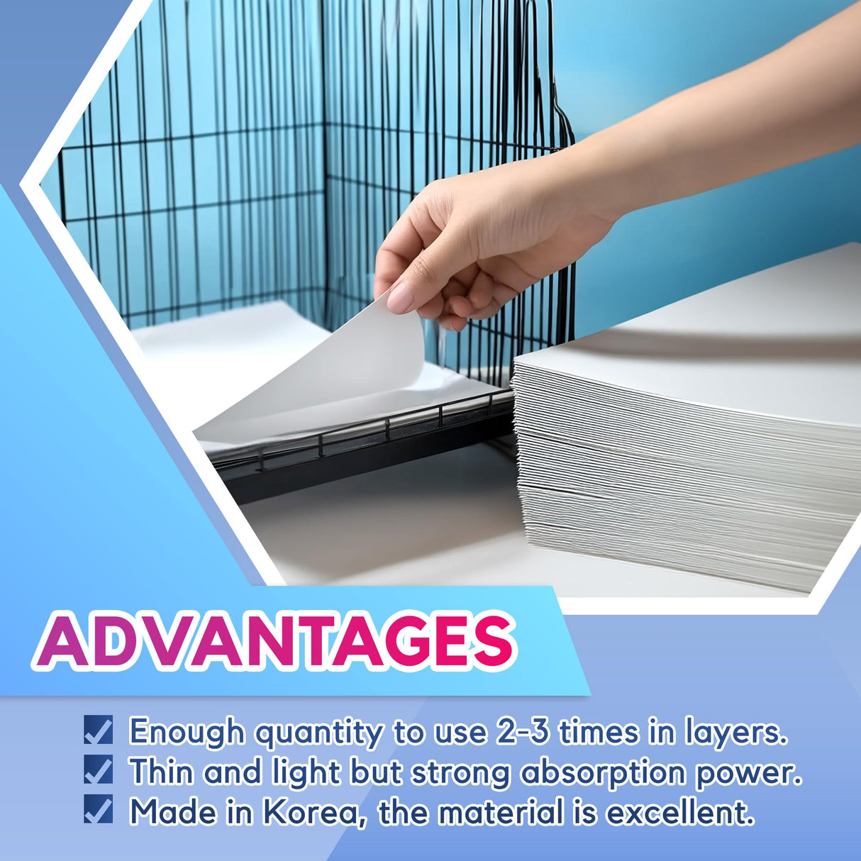 HA SHI Bird Cage Liner - 120 Paper Sheets, 20" x 18", 2.9 lb - Suitable for Pet Habitats, Bulk Quantity for Extended Use, Newsprint Texture, Parcel Packaging