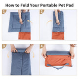 Outdoor Foldable Dog Mat Durable Teflon-Coated Oxford Material Waterproof Thin Dog pad Travel-Friendly Machine Washable Design for Camping/Car (Orange, Small (27.6 * 19.7 * 1.57 in))