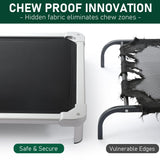 Senneny Chew Proof Elevated Dog Bed Small Sized Dog, Raised Cot for Indoor Outdoor Camping, Heavy-Duty Chew Resistant Hidden Fabric Indestructible Dog Bed, S, 36" L x 24" W x 4.5" H