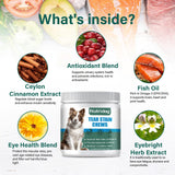 Nutridog Tear Stain Chews for Dogs - Dog Tear Stain Remover & Supplement with Antioxidant Blend, Vitamin C, Lutein - 120ct Beef Flavor Soft Chews for Eye Health & White Fur Care (ND-038)