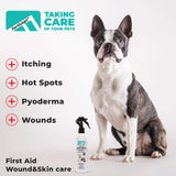 Forticept Hot Spot Treatment and Wound Care Kit for Dogs&Cats |Hotspot Wound Wash Spray 8oz + Wound Care Ointment 4oz + 2" 5 Yards Wound and Paw Bandage Wrap | First Aid Kit