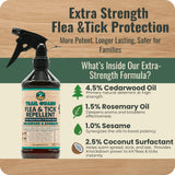 Trail Guard Natural Extra Strength Insect, Flea and Tick Spray for Dogs, Cats, People & Home (16oz, Cedarwood & Rosemary)
