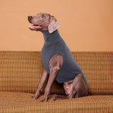 ROZKITCH Dog Sweaters Soft Fleece Pullover Sweatshirt Pajamas, Turtleneck Warm Pet Cold Weather Jacket Stretchy Vest Jumpsuit Apparel Outfit Clothes for Small Medium Large Dogs Walking Sleep Grey 3XL
