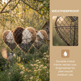 YINGBALHL Handmade Alpaca Fiber Bird Nesting Heart – Refillable Bird Haven with 2 Nesting Material Refill Bags – Eco-Friendly Hanging Nest for Hummingbirds & Wild Birds, Garden & Yard Décor (1Set)