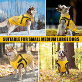 Mosucoirl Warm Dog Coats Pet Clothes, Waterproof Dogs Jacket Reflective Pet Outfits Winter Dog Cold Weather Coat Cozy Snow Jackets Vest for Small Medium Large Dogs Puppy Doggie