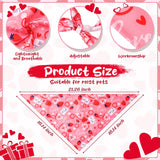 Reginary 72 Packs Valentine's Dog Bandanas Bulk Dog Heart Red Bandanas Valentine Pet Scarf Bibs Triangle Puppy Bibs Adjustable Puppy Scarf for Pet Costume Accessories