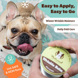 Natural Dog Company Wrinkle Balm for Dogs – Dog Wrinkle Balm for Skin Folds, Facial Creases & Wrinkles, Lick-Safe Wrinkle Cream for Bulldogs, Pugs & Bully Breeds, Daily Winter Skin Care, 4 oz Tin